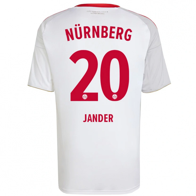 Danxen Niño Camiseta Caspar Jander #20 Blanco Rojo 2ª Equipación 2025/26 La Camisa México