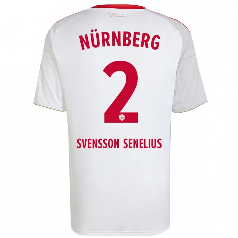 Danxen Niño Camiseta Klara Svensson Senelius #2 Blanco Rojo 2ª Equipación 2025/26 La Camisa México