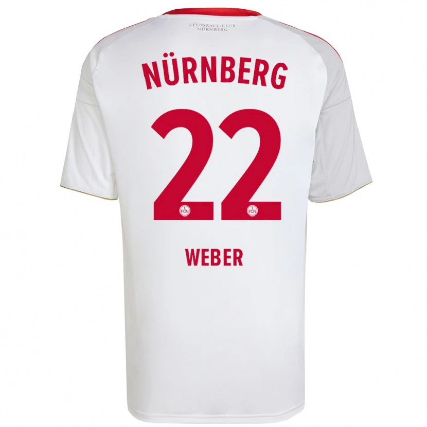 Danxen Niño Camiseta Ruben Weber #22 Blanco Rojo 2ª Equipación 2025/26 La Camisa México