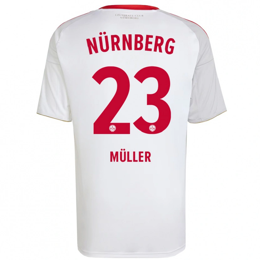 Danxen Niño Camiseta Paul Müller #23 Blanco Rojo 2ª Equipación 2025/26 La Camisa México