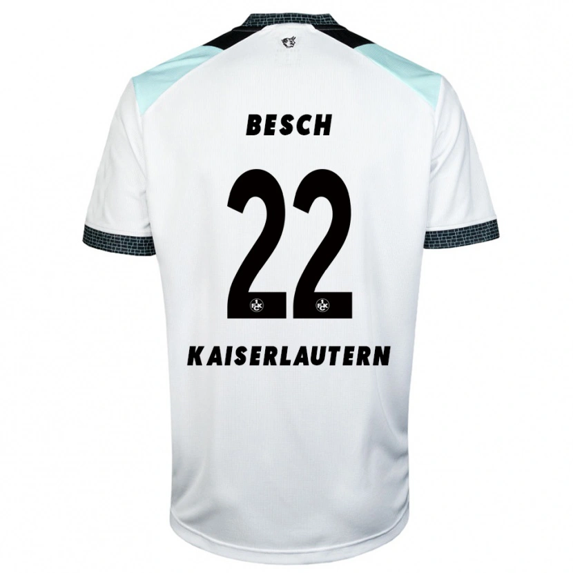 Danxen Niño Camiseta Philipp Besch #22 Blanco Negro 2ª Equipación 2025/26 La Camisa México