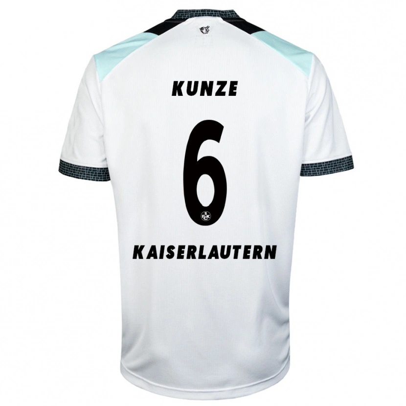 Danxen Niño Camiseta Fabian Kunze #6 Blanco Negro 2ª Equipación 2025/26 La Camisa México