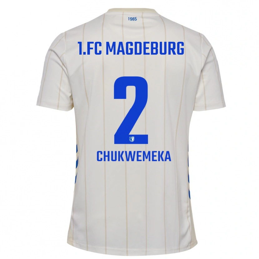 Danxen Niño Camiseta Stancy Chukwemeka #2 Blanco Azul 2ª Equipación 2025/26 La Camisa México