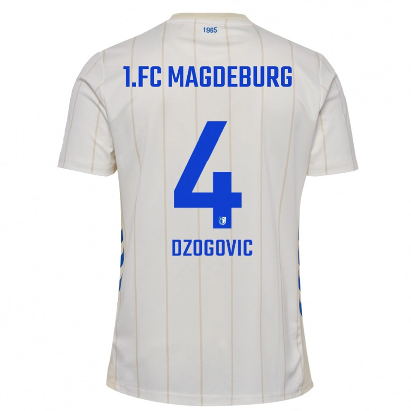 Danxen Niño Camiseta Eldin Dzogovic #4 Blanco Azul 2ª Equipación 2025/26 La Camisa México