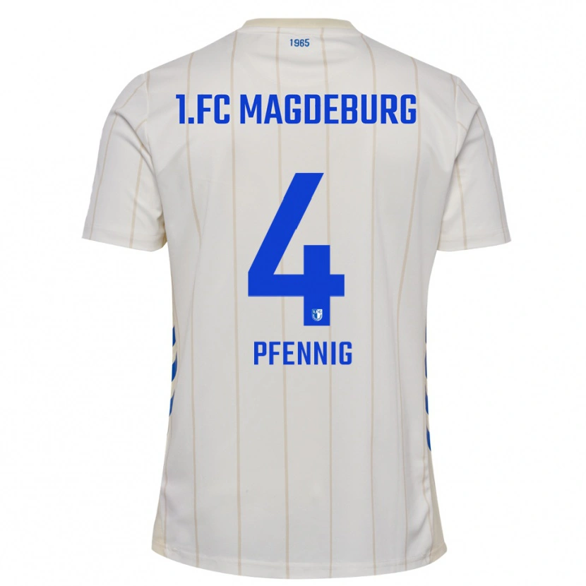 Danxen Niño Camiseta Julius Pfennig #4 Blanco Azul 2ª Equipación 2025/26 La Camisa México