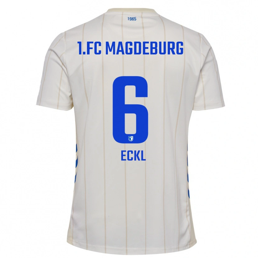 Danxen Niño Camiseta Hanna Eckl #6 Blanco Azul 2ª Equipación 2025/26 La Camisa México