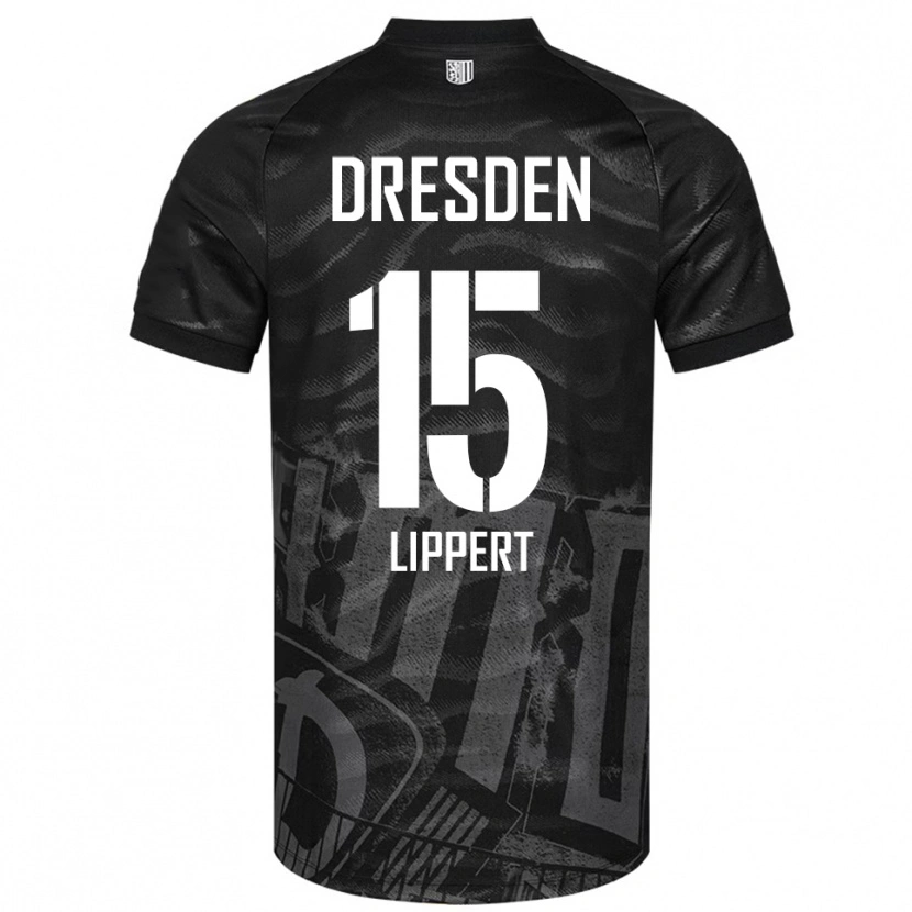 Danxen Niño Camiseta Marlon Lippert #15 Negro Gris 2ª Equipación 2025/26 La Camisa México