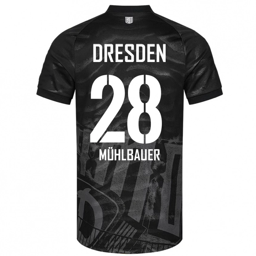 Danxen Niño Camiseta Aron Mühlbauer #28 Negro Gris 2ª Equipación 2025/26 La Camisa México