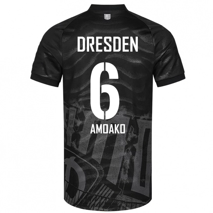 Danxen Niño Camiseta Kofi Amoako #6 Negro Gris 2ª Equipación 2025/26 La Camisa México