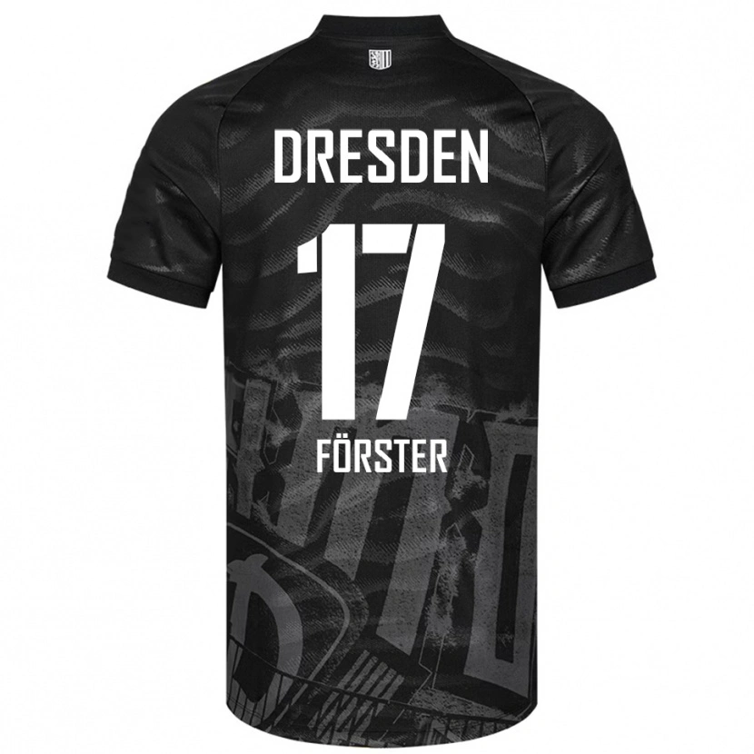 Danxen Niño Camiseta Collin Förster #17 Negro Gris 2ª Equipación 2025/26 La Camisa México