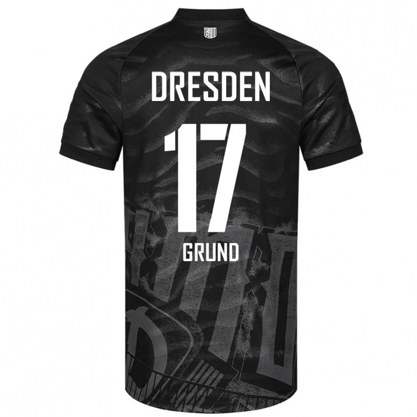 Danxen Niño Camiseta Yanic Grund #17 Negro Gris 2ª Equipación 2025/26 La Camisa México