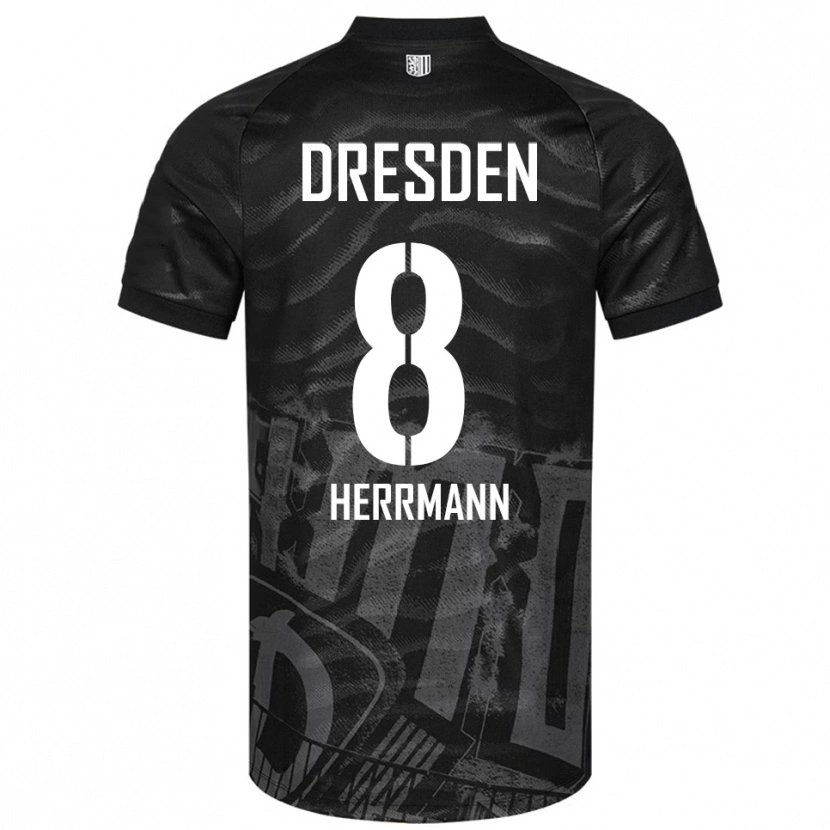 Danxen Niño Camiseta Luca Herrmann #8 Negro Gris 2ª Equipación 2025/26 La Camisa México