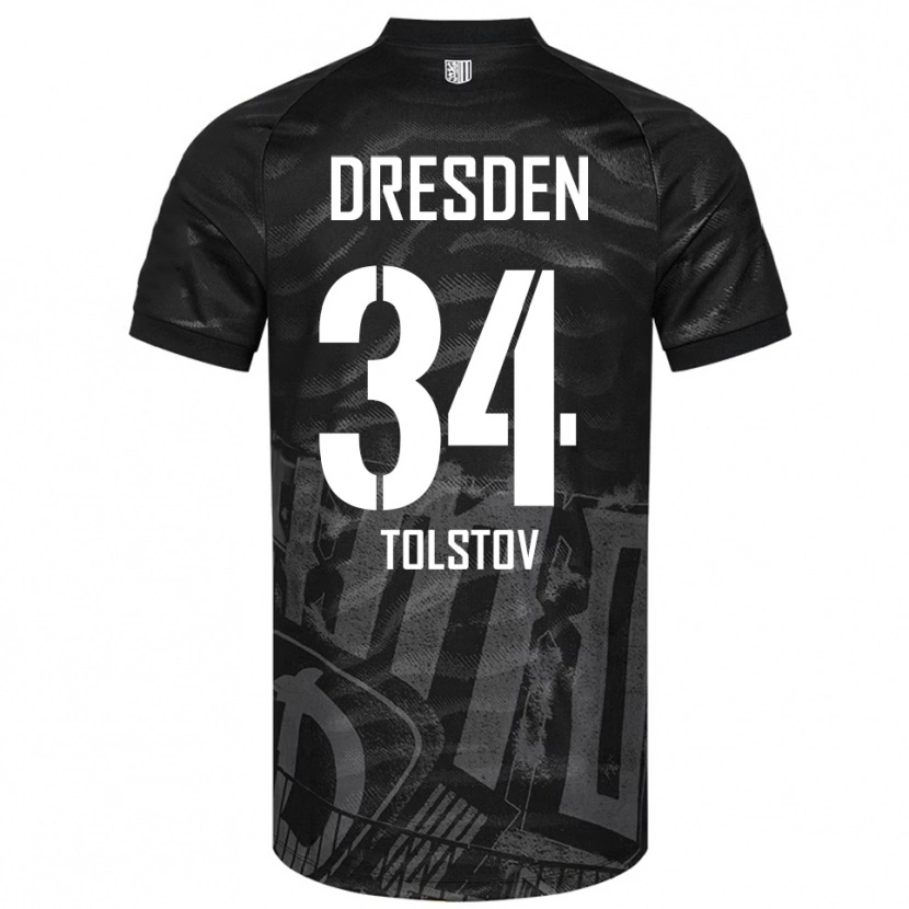 Danxen Niño Camiseta Maik Tolstov #34 Negro Gris 2ª Equipación 2025/26 La Camisa México