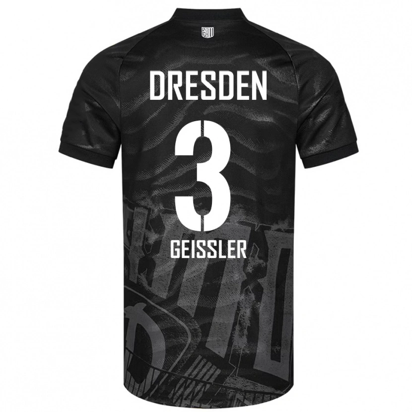 Danxen Niño Camiseta Jonathan Geißler #3 Negro Gris 2ª Equipación 2025/26 La Camisa México