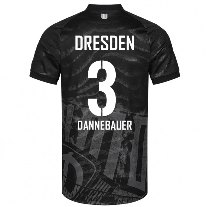 Danxen Niño Camiseta Elias Dannebauer #3 Negro Gris 2ª Equipación 2025/26 La Camisa México