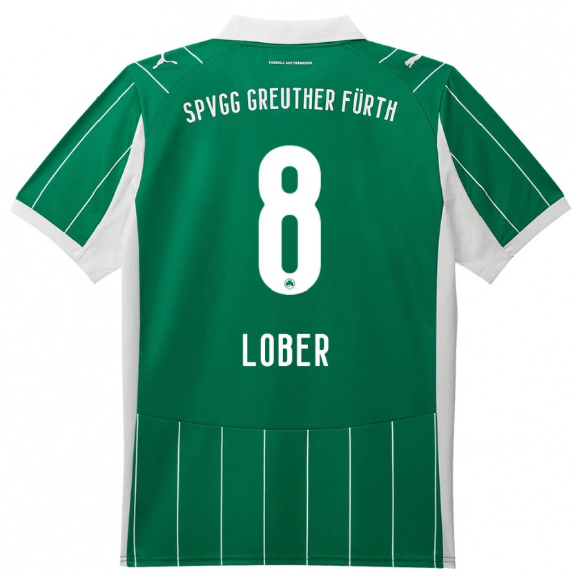 Danxen Niño Camiseta Jannik Lober #8 Verde Blanco 2ª Equipación 2025/26 La Camisa México