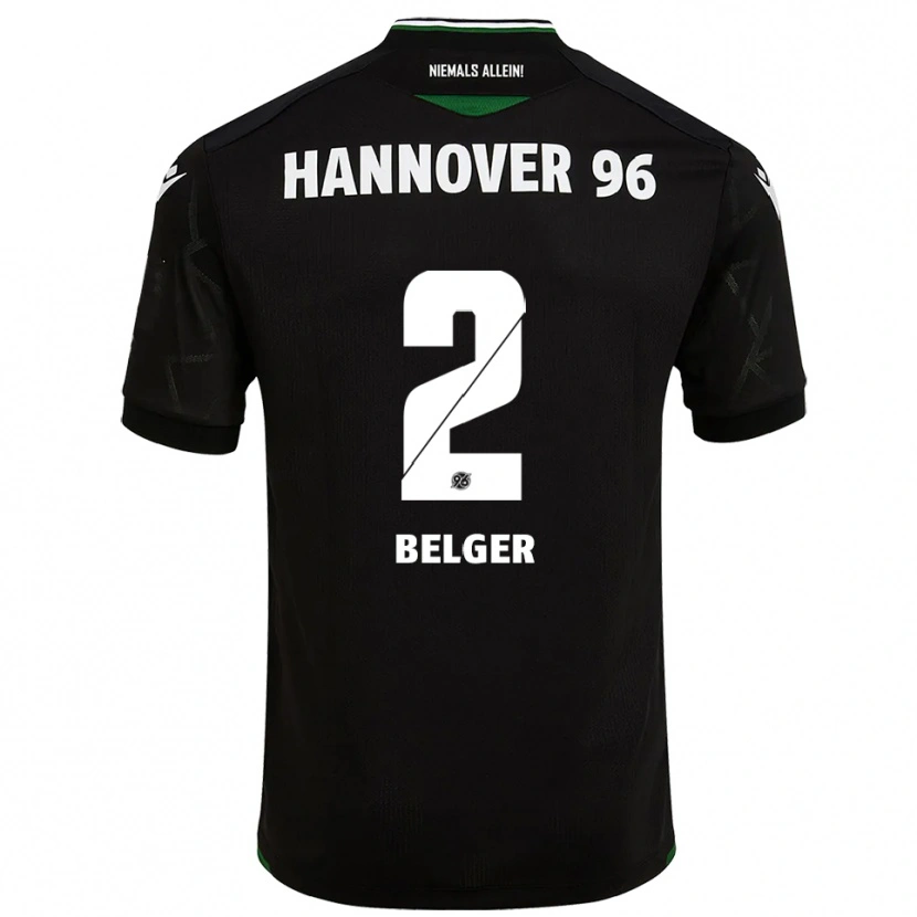 Danxen Niño Camiseta Max Belger #2 Negro Verde 2ª Equipación 2025/26 La Camisa México