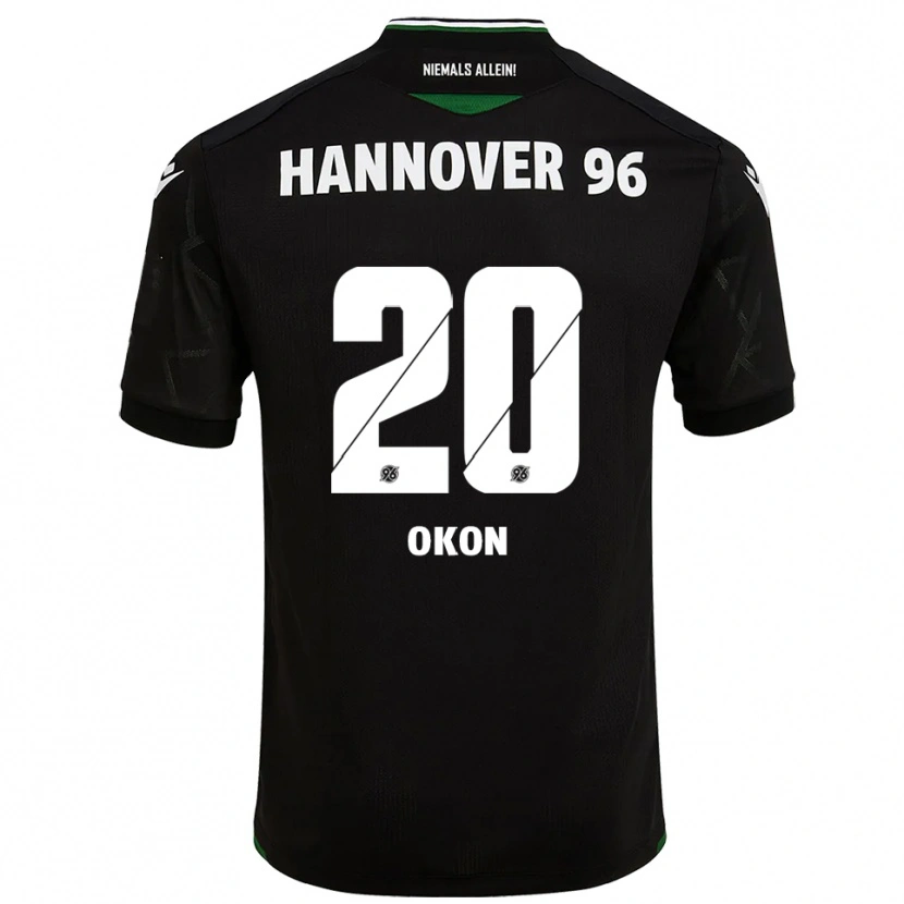 Danxen Niño Camiseta Ime Okon #20 Negro Verde 2ª Equipación 2025/26 La Camisa México