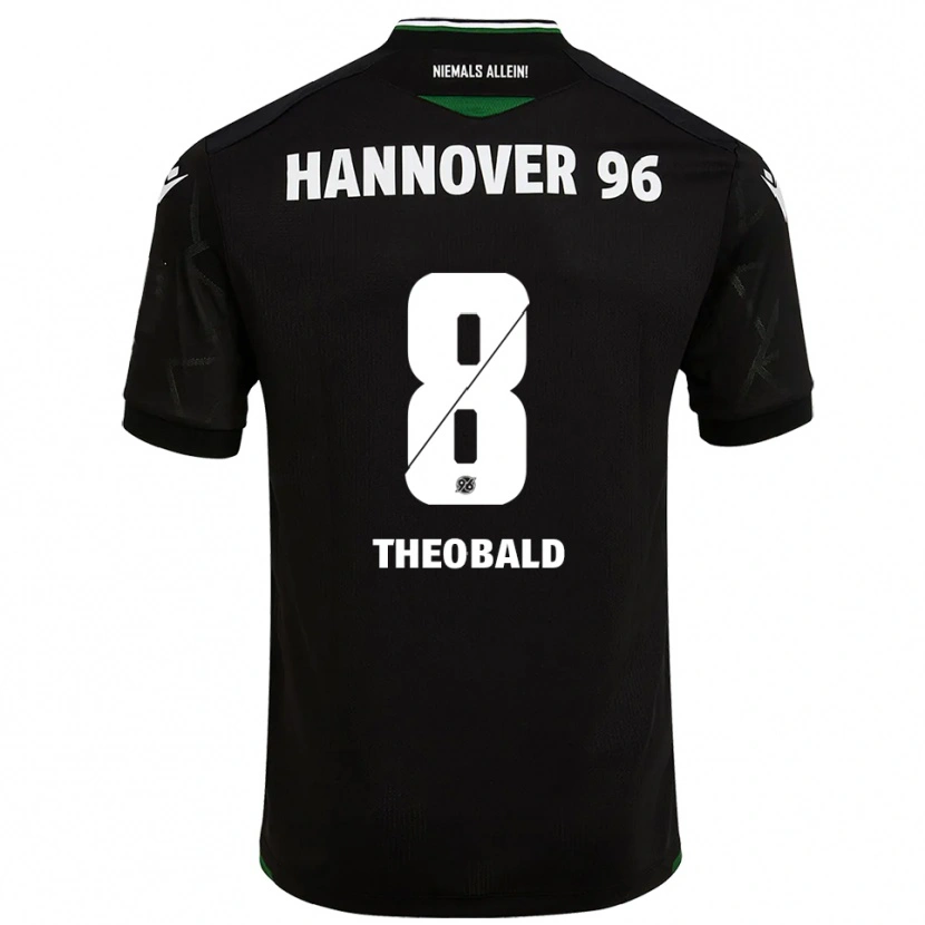 Danxen Niño Camiseta Lara Theobald #8 Negro Verde 2ª Equipación 2025/26 La Camisa México