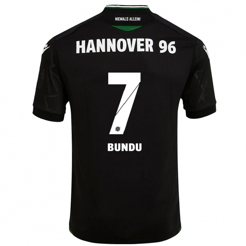 Danxen Niño Camiseta Mustapha Bundu #7 Negro Verde 2ª Equipación 2025/26 La Camisa México