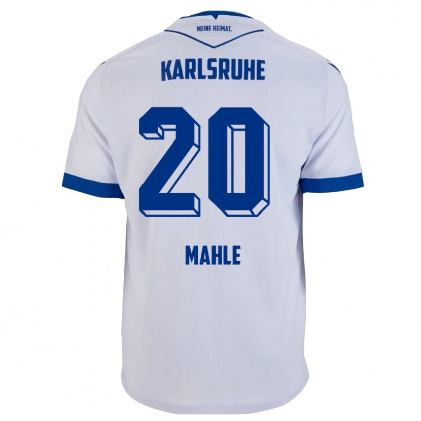 Danxen Niño Camiseta Marius Mahle #20 Blanco Azul 2ª Equipación 2025/26 La Camisa México