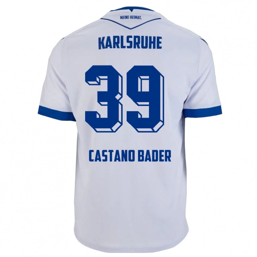 Danxen Niño Camiseta Simeon Castano Bader #39 Blanco Azul 2ª Equipación 2025/26 La Camisa México