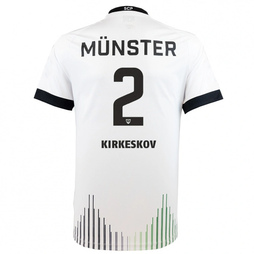 Danxen Niño Camiseta Mikkel Kirkeskov #2 Blanco Negro 2ª Equipación 2025/26 La Camisa México