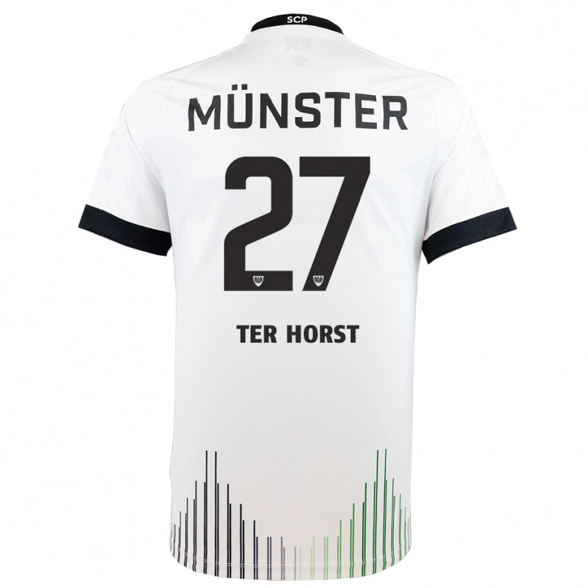 Danxen Niño Camiseta Jano Ter Horst #27 Blanco Negro 2ª Equipación 2025/26 La Camisa México