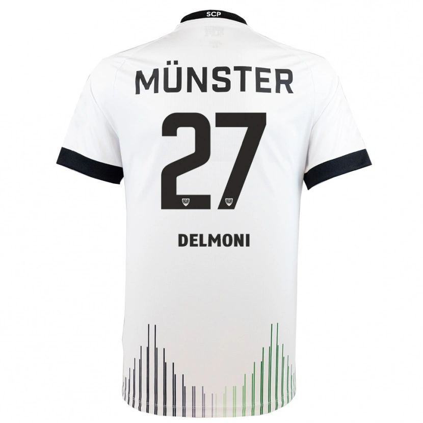 Danxen Niño Camiseta Adrian Delmoni #27 Blanco Negro 2ª Equipación 2025/26 La Camisa México