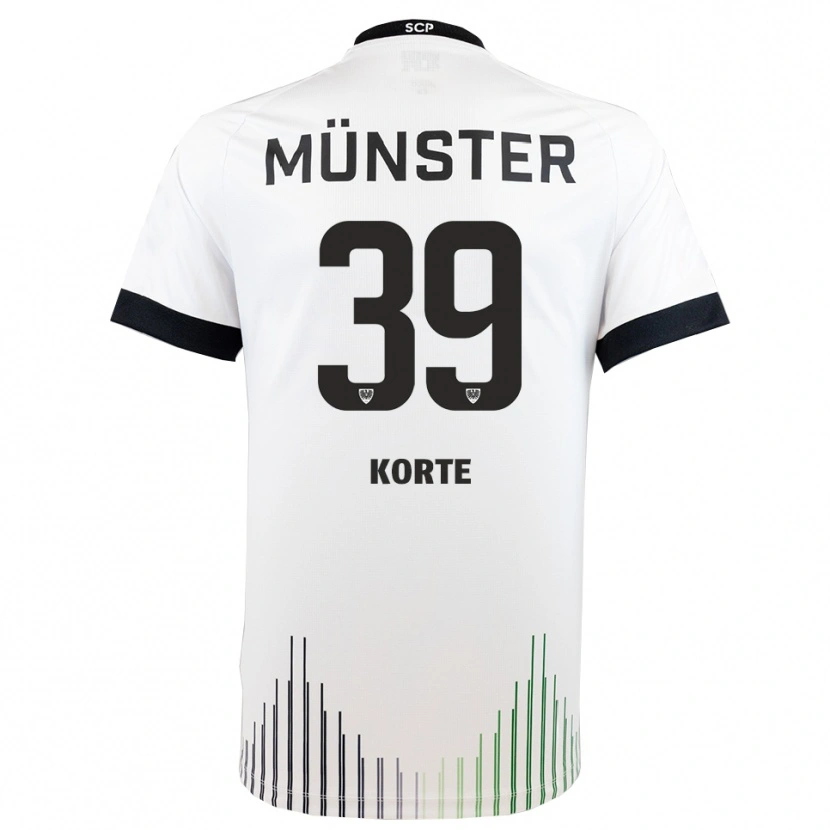 Danxen Niño Camiseta Jakob Korte #39 Blanco Negro 2ª Equipación 2025/26 La Camisa México