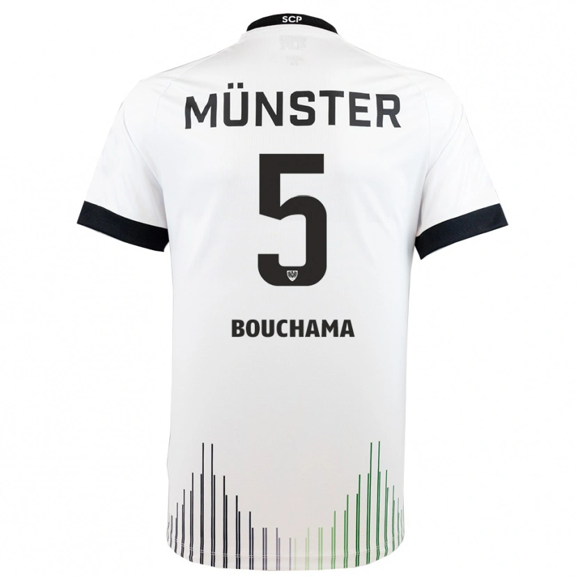 Danxen Niño Camiseta Yassine Bouchama #5 Blanco Negro 2ª Equipación 2025/26 La Camisa México