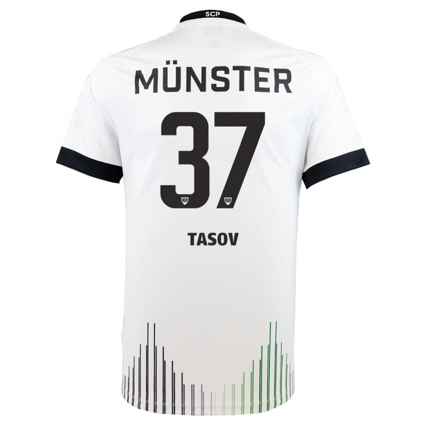 Danxen Niño Camiseta Leon Tasov #37 Blanco Negro 2ª Equipación 2025/26 La Camisa México