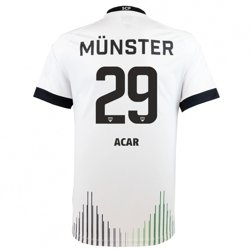 Danxen Niño Camiseta Ryan Acar #29 Blanco Negro 2ª Equipación 2025/26 La Camisa México