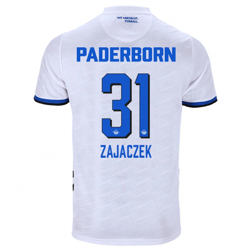 Danxen Niño Camiseta Arne Zajaczek #31 Blanco Azul 2ª Equipación 2025/26 La Camisa México