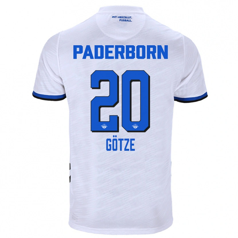 Danxen Niño Camiseta Felix Götze #20 Blanco Azul 2ª Equipación 2025/26 La Camisa México
