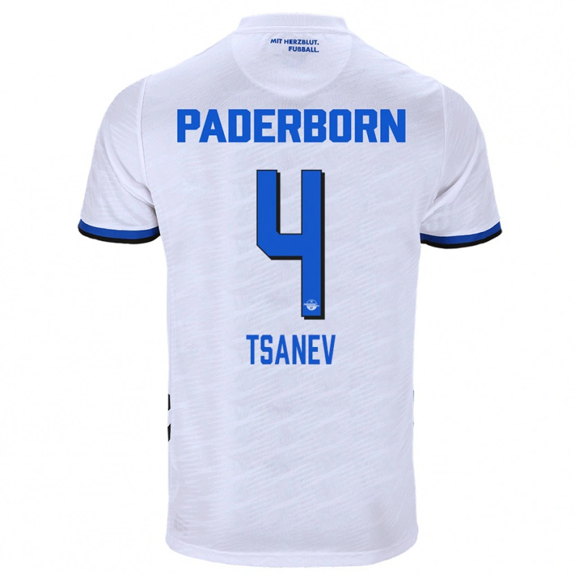 Danxen Niño Camiseta Simeon Tsanev #4 Blanco Azul 2ª Equipación 2025/26 La Camisa México