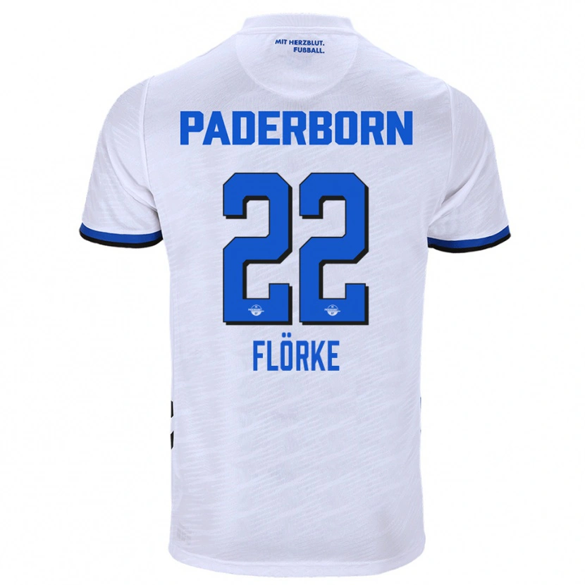 Danxen Niño Camiseta Luis Flörke #22 Blanco Azul 2ª Equipación 2025/26 La Camisa México
