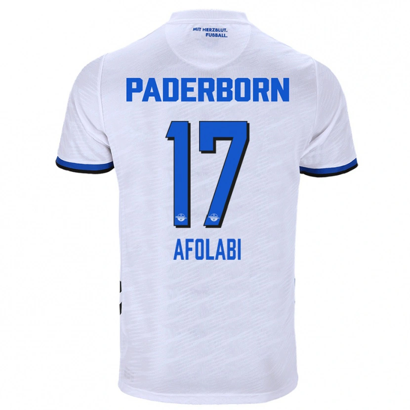 Danxen Niño Camiseta Gentil Afolabi #17 Blanco Azul 2ª Equipación 2025/26 La Camisa México