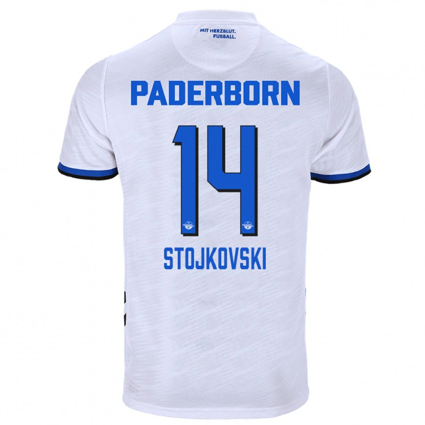 Danxen Niño Camiseta Jakov Stojkovski #14 Blanco Azul 2ª Equipación 2025/26 La Camisa México