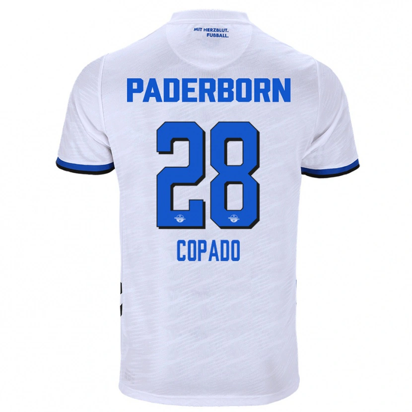 Danxen Niño Camiseta Lucas Copado #28 Blanco Azul 2ª Equipación 2025/26 La Camisa México