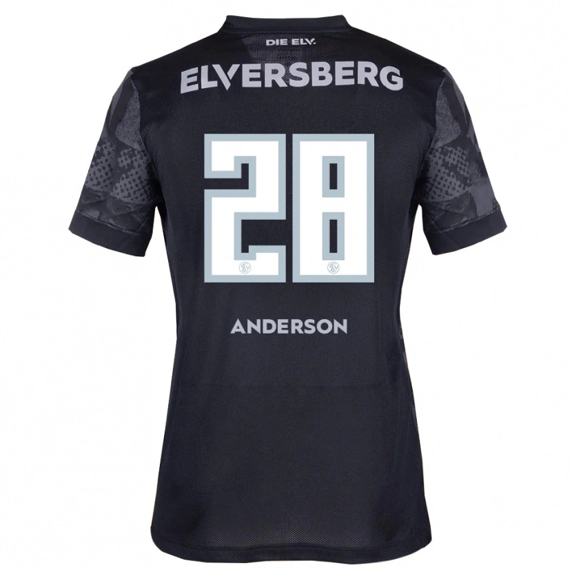 Danxen Niño Camiseta Mira Anderson #28 Negro Gris 2ª Equipación 2025/26 La Camisa México