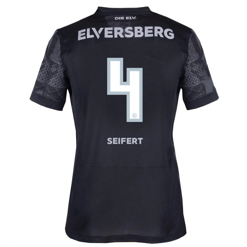 Danxen Niño Camiseta Luis Seifert #4 Negro Gris 2ª Equipación 2025/26 La Camisa México