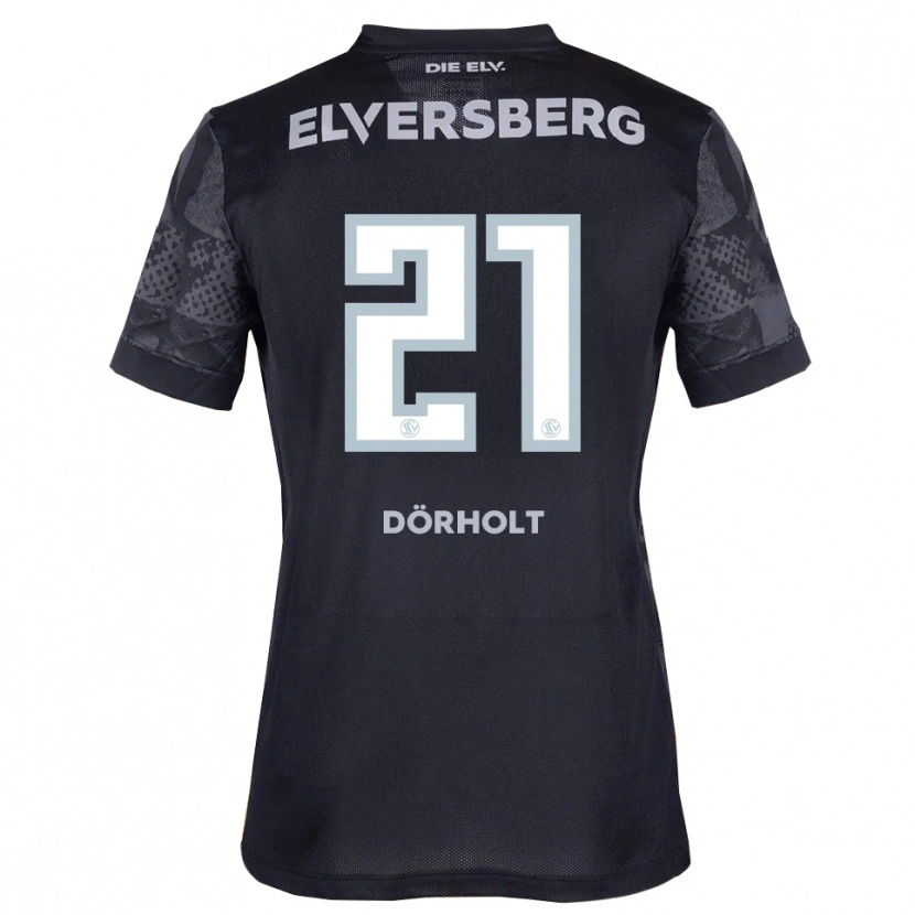 Danxen Niño Camiseta Yannis Dörholt #21 Negro Gris 2ª Equipación 2025/26 La Camisa México