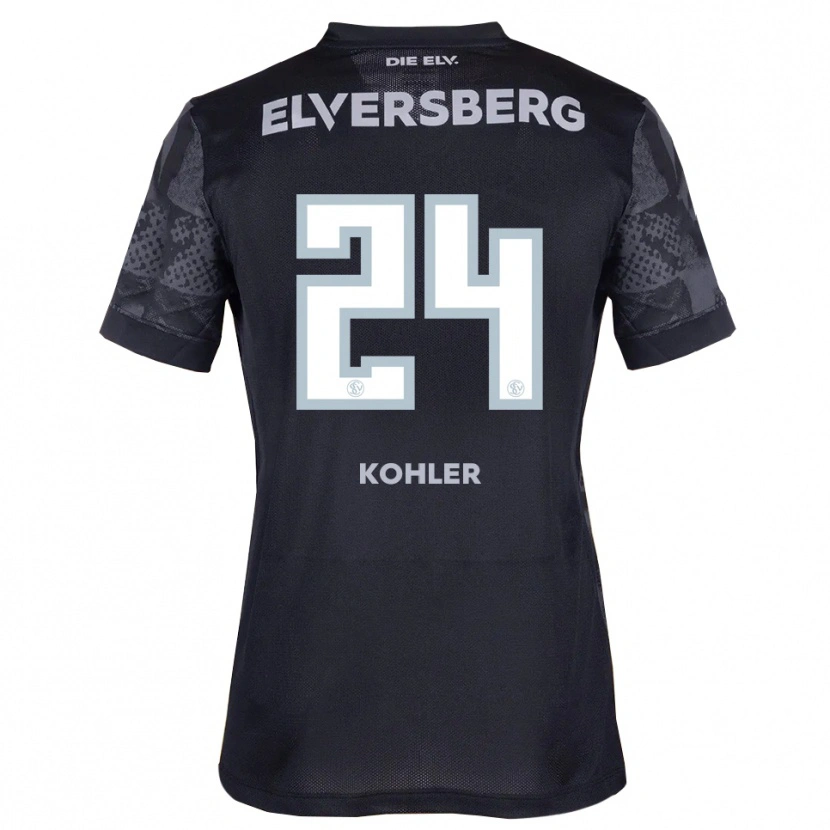 Danxen Niño Camiseta Lukas Kohler #24 Negro Gris 2ª Equipación 2025/26 La Camisa México