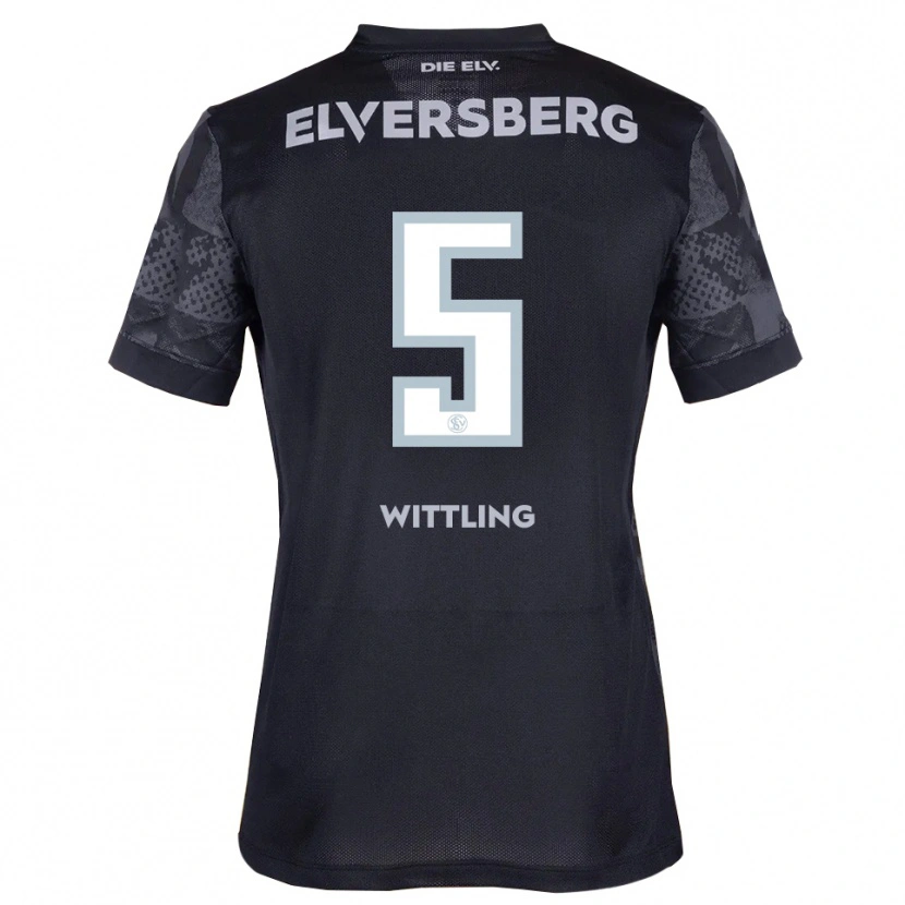 Danxen Niño Camiseta Emilia Wittling #5 Negro Gris 2ª Equipación 2025/26 La Camisa México