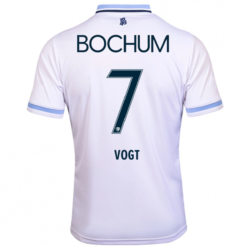 Danxen Niño Camiseta Kevin Vogt #7 Blanco Azul Cielo 2ª Equipación 2025/26 La Camisa México