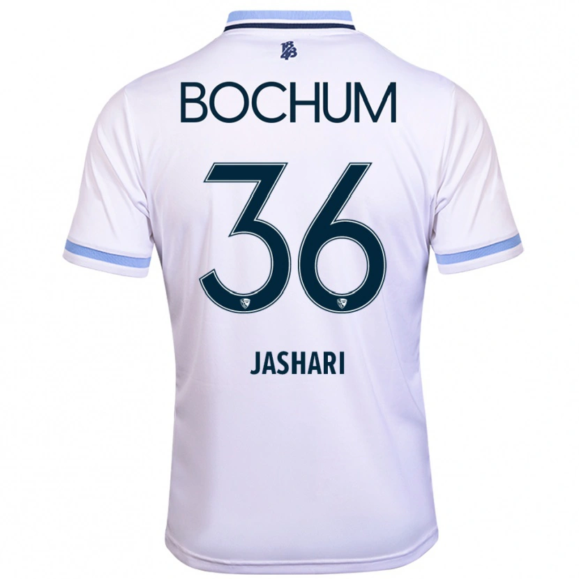 Danxen Niño Camiseta Lirim Jashari #36 Blanco Azul Cielo 2ª Equipación 2025/26 La Camisa México