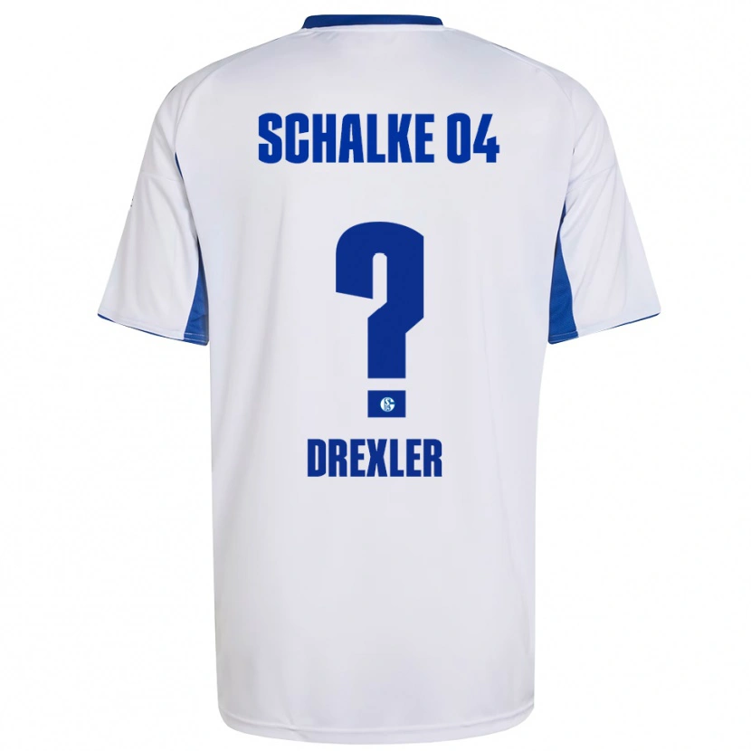 Danxen Niño Camiseta Dominick Drexler #0 Blanco Azul 2ª Equipación 2025/26 La Camisa México
