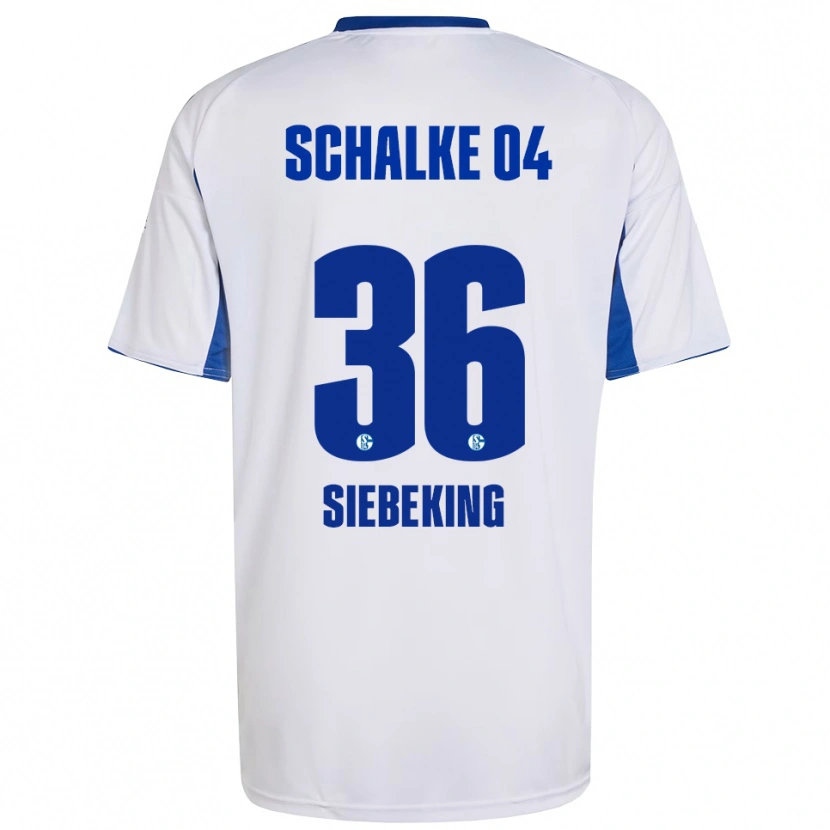 Danxen Niño Camiseta Johannes Siebeking #36 Blanco Azul 2ª Equipación 2025/26 La Camisa México