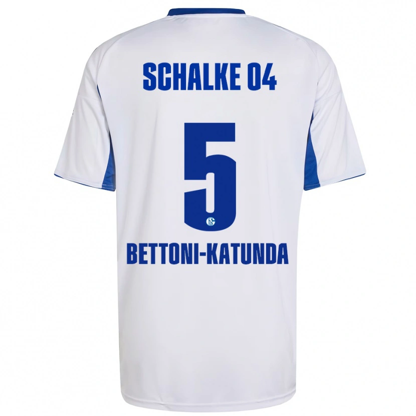 Danxen Niño Camiseta Claudio Bettoni-Katunda #5 Blanco Azul 2ª Equipación 2025/26 La Camisa México